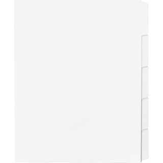 Business Source Tab Printer Economy Index Dividers - Print-on Tab(s) - 5 Tab(s)/Set - 8.5" Divider Width x 11" Divider Length - Letter - White Divider - White Tab(s) - 50 / Box