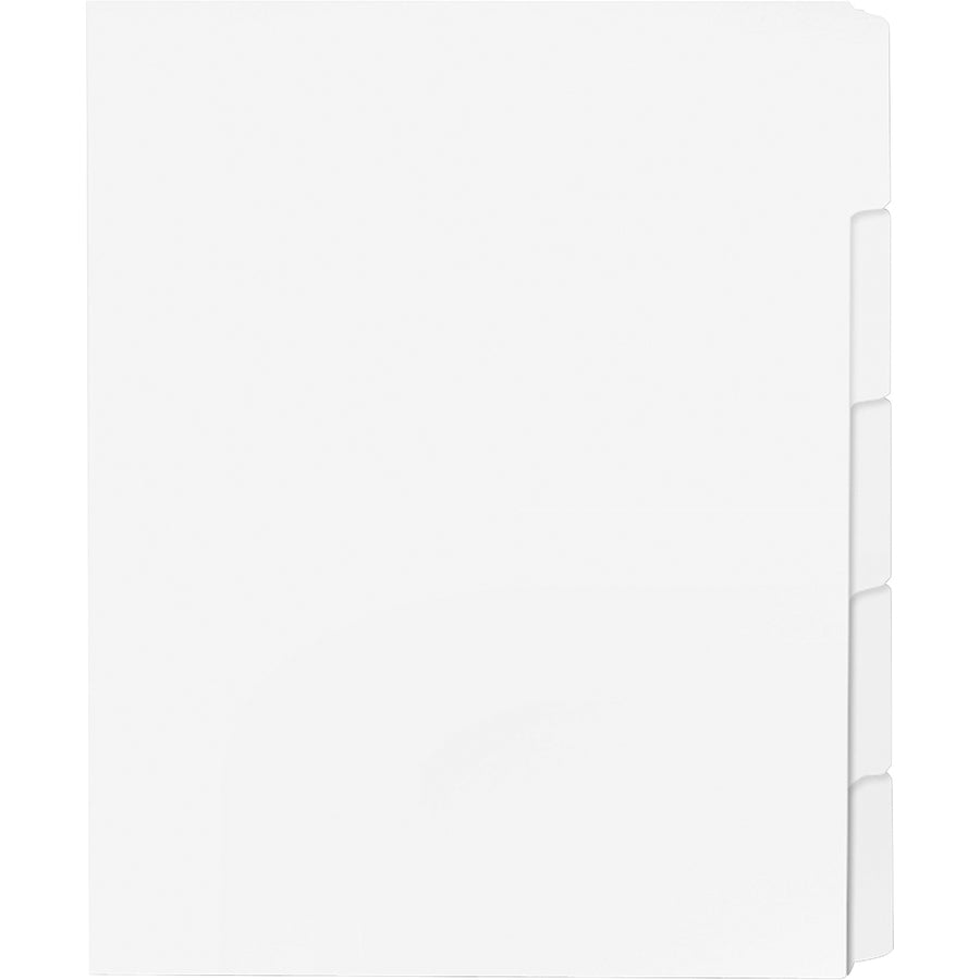 Business Source Tab Printer Economy Index Dividers - Print-on Tab(s) - 5 Tab(s)/Set - 8.5" Divider Width x 11" Divider Length - Letter - White Divider - White Tab(s) - 50 / Box