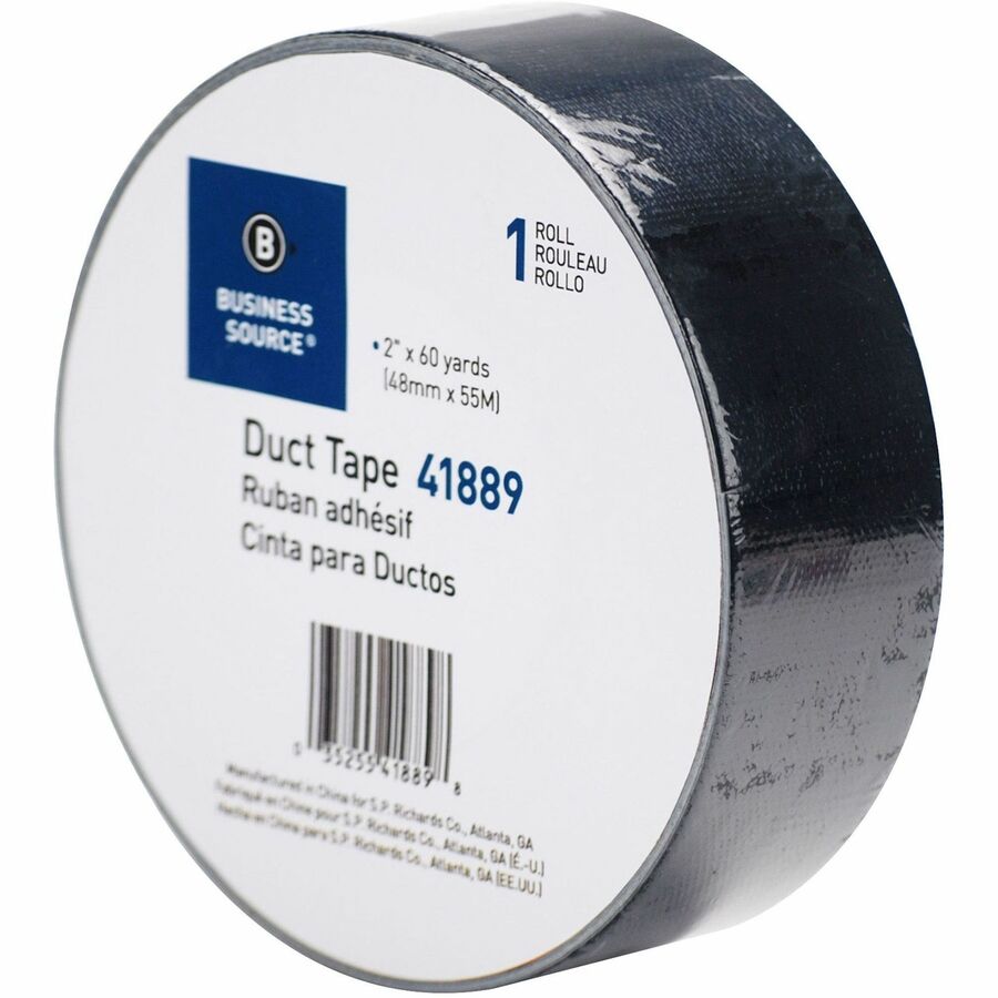 Business Source General-purpose Duct Tape - 60 yd Length x 2" Width - 9 mil Thickness - For Indoor, Outdoor, General Purpose, Wrapping, Sealing - 1 / Roll - Black