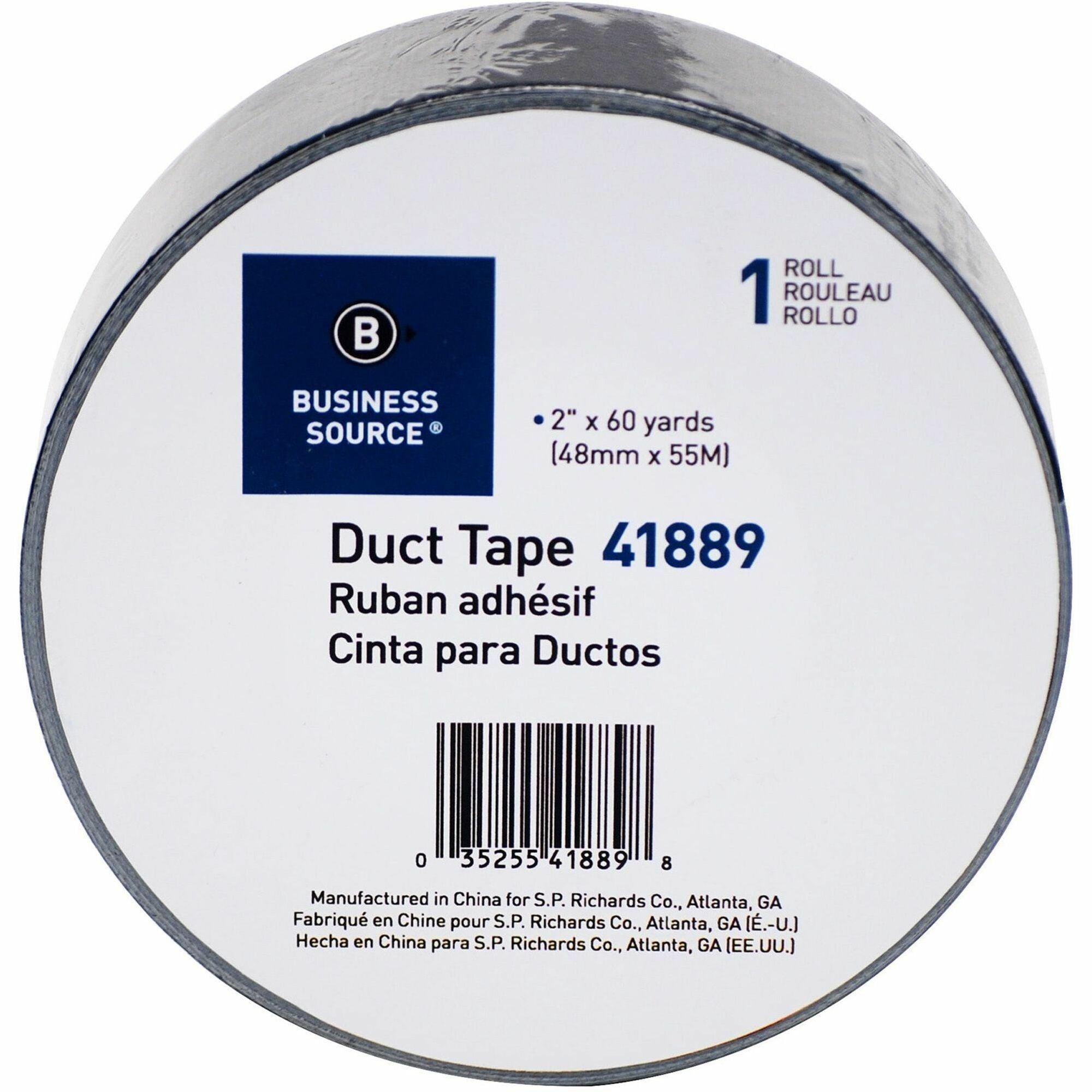 Business Source General-purpose Duct Tape - 60 yd Length x 2" Width - 9 mil Thickness - For Indoor, Outdoor, General Purpose, Wrapping, Sealing - 1 / Roll - Black