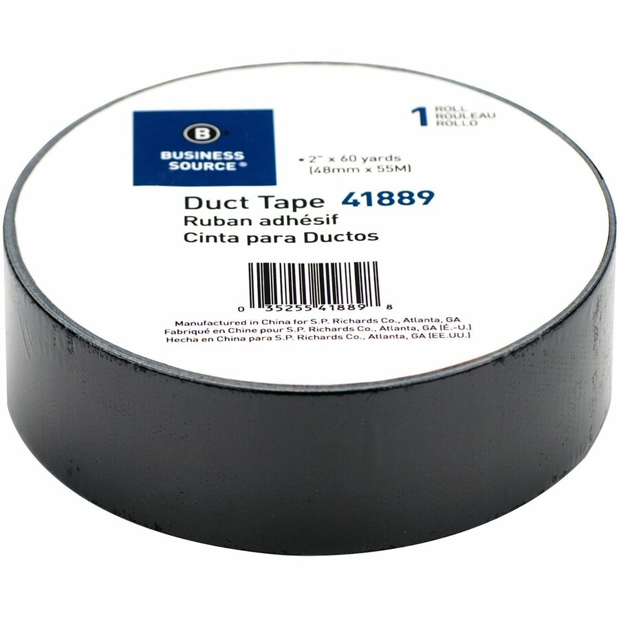 Business Source General-purpose Duct Tape - 60 yd Length x 2" Width - 9 mil Thickness - For Indoor, Outdoor, General Purpose, Wrapping, Sealing - 1 / Roll - Black