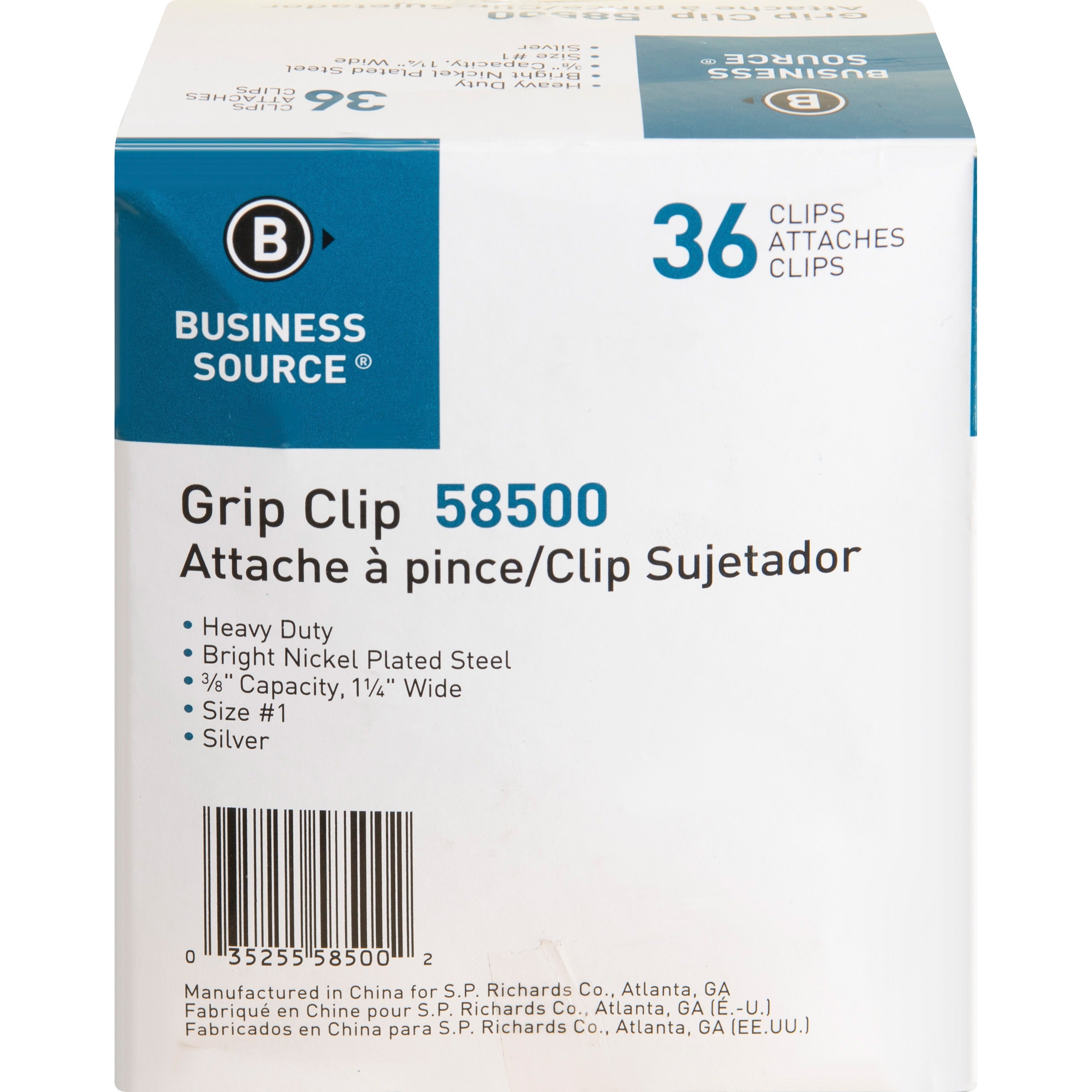 business-source-bulldog-grip-clips-no-1-13-width-for-paper-heavy-duty-36-box-silver_bsn58500 - 3