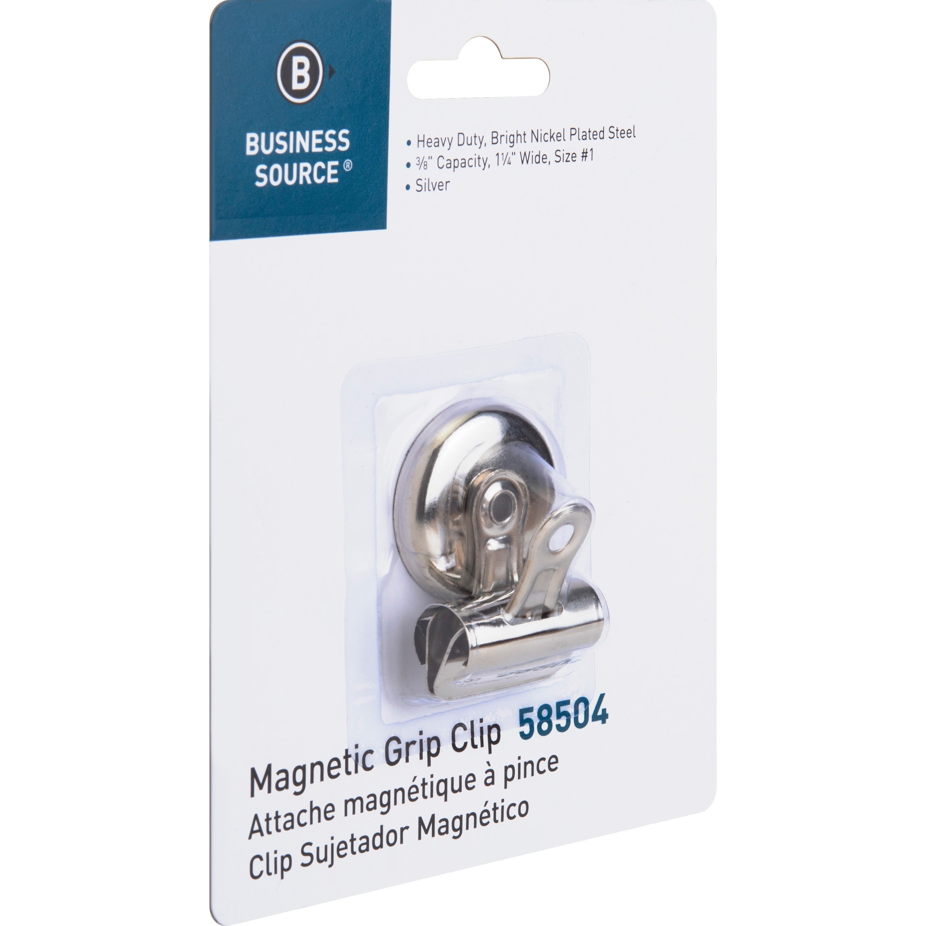 business-source-magnetic-grip-clips-no-1-13-width-for-paper-magnetic-backing-heavy-duty-1each-silver_bsn58504 - 3