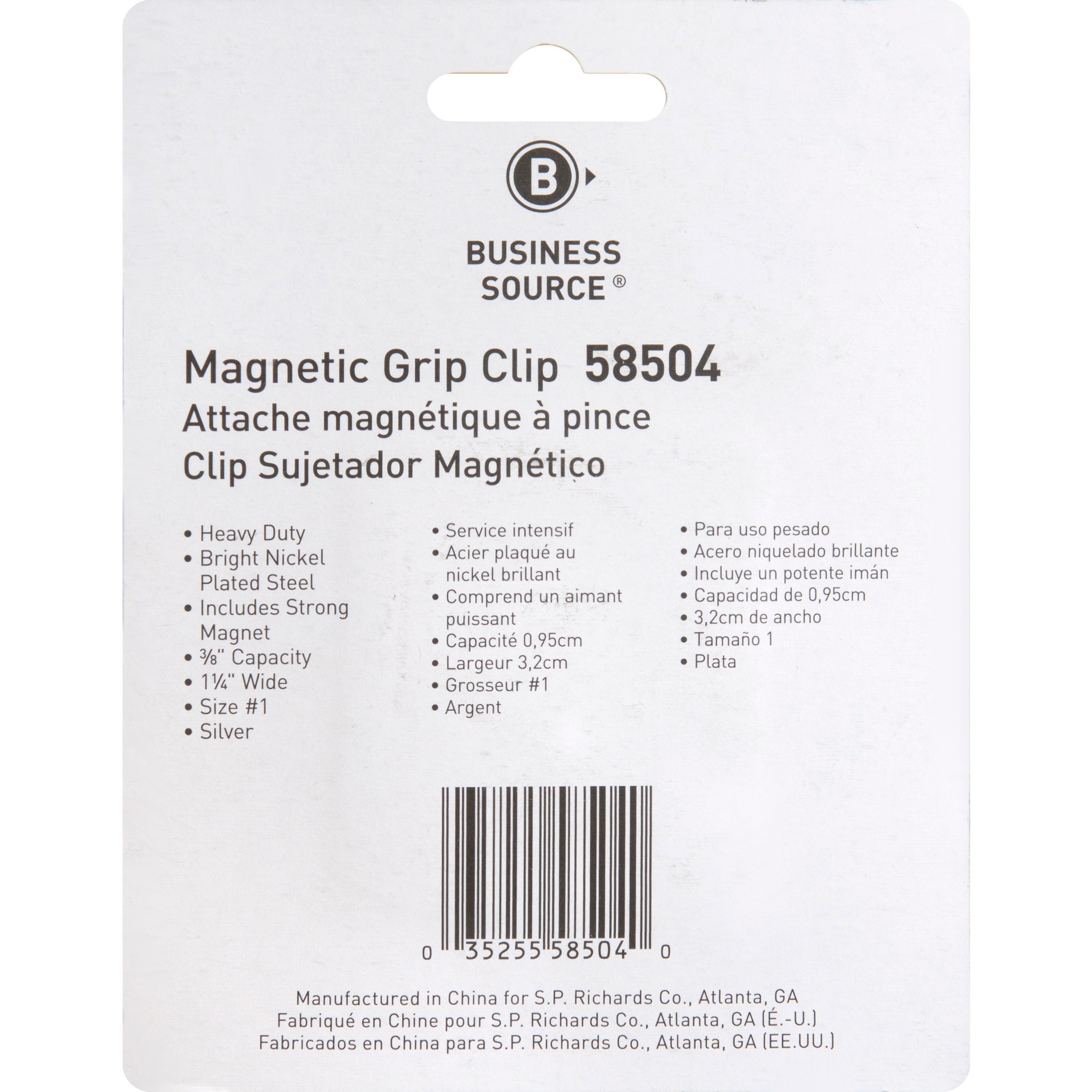 business-source-magnetic-grip-clips-no-1-13-width-for-paper-magnetic-backing-heavy-duty-1each-silver_bsn58504 - 2