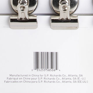 Business Source Magnetic Grip Clips Pack - No. 1 - 1.3" Width - for Paper - Magnetic, Heavy Duty - 18 / Box - Silver