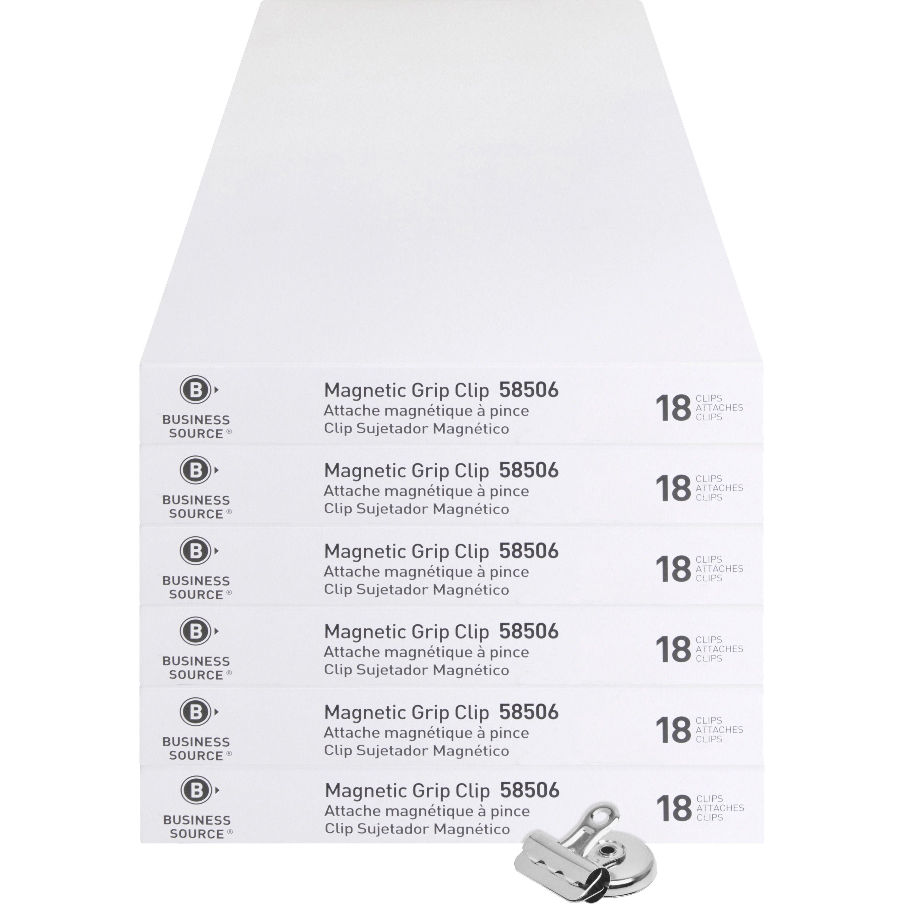 business-source-magnetic-grip-clips-pack-no-1-13-width-for-paper-magnetic-heavy-duty-108-bundle-silver_bsn58506bd - 1