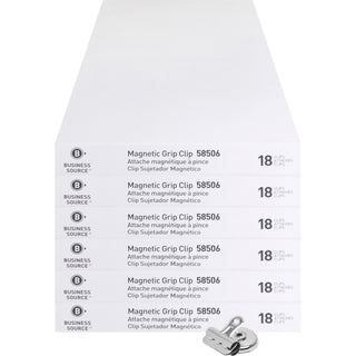 business-source-magnetic-grip-clips-pack-no-1-13-width-for-paper-magnetic-heavy-duty-108-bundle-silver_bsn58506bd - 1