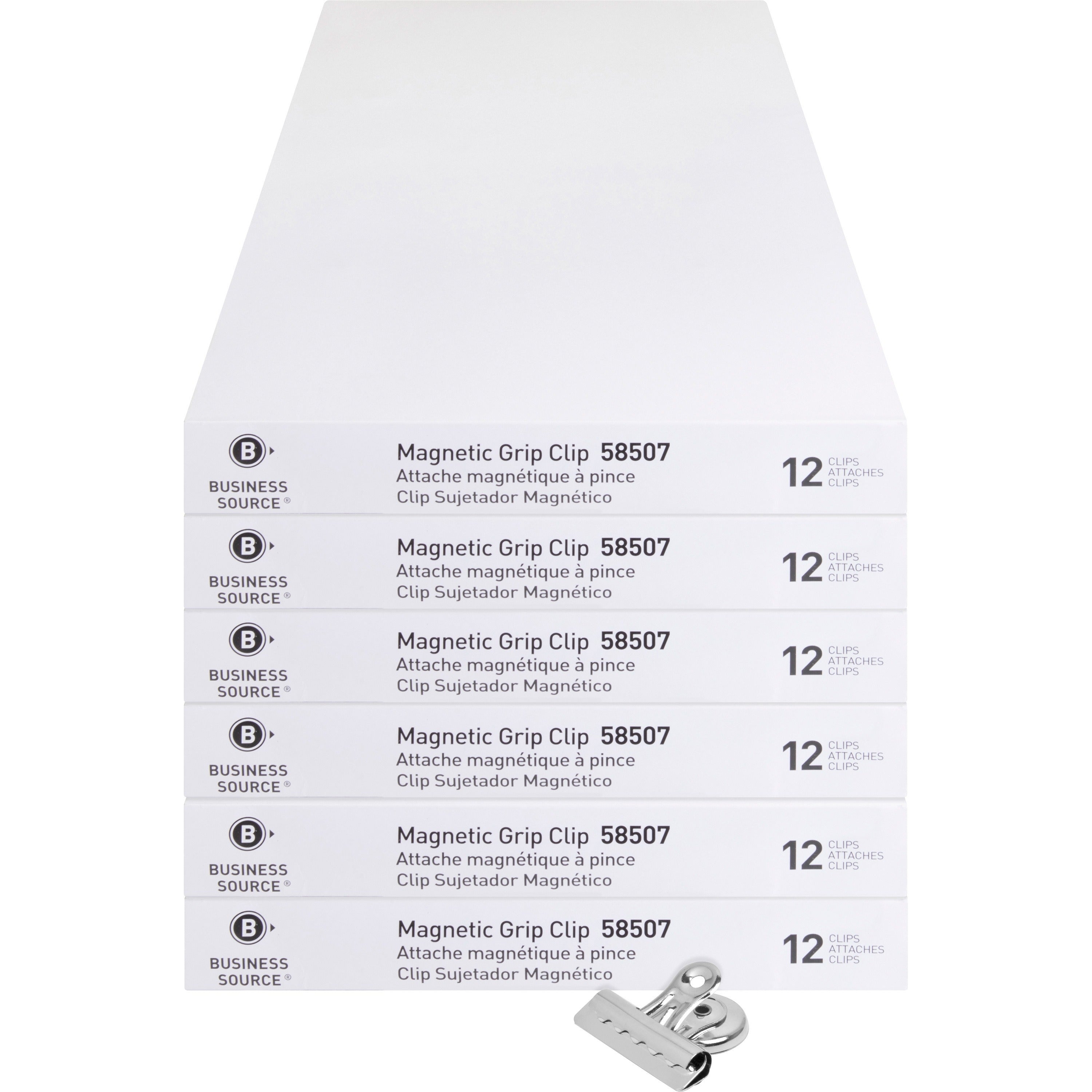 business-source-magnetic-grip-clips-pack-no-2-23-width-for-paper-magnetic-heavy-duty-72-bundle-silver_bsn58507bd - 1