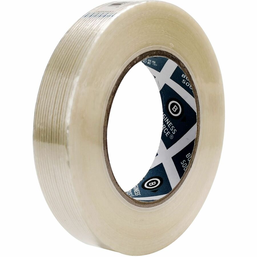 Business Source Filament Tape - 60 yd Length x 1" Width - 3" Core - Fiberglass Filament - For Reinforcing - 1 / Roll - White