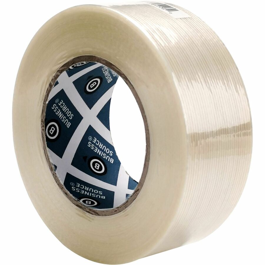 Business Source Filament Tape - 60 yd Length x 2" Width - 3" Core - Fiberglass Filament - For Reinforcing - 1 / Roll - White