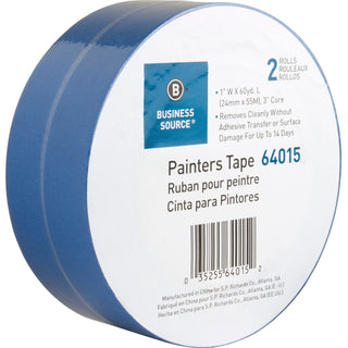 Business Source Multisurface Painter's Tape - 60 yd Length x 1" Width - 5.5 mil Thickness - 2 / Pack - Blue