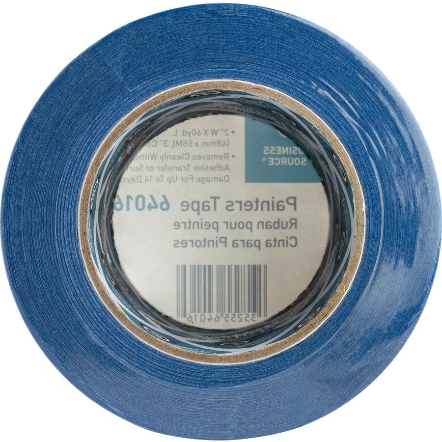 Business Source Multisurface Painter's Tape - 60 yd Length x 2" Width - 5.5 mil Thickness - 2 / Pack - Blue