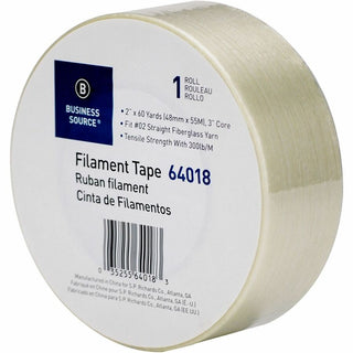 Business Source Heavy-duty Filament Tape - 60 yd Length x 2" Width - 3" Core - Fiberglass Filament - 1 / RollRoll - White