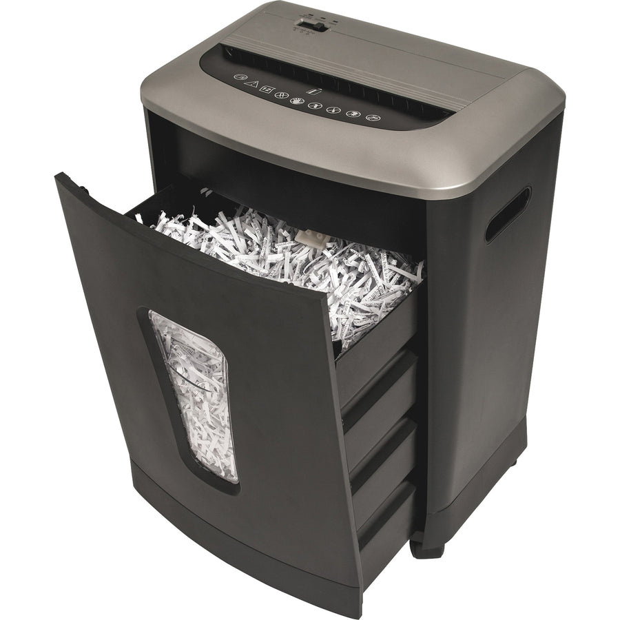 business-source-light-duty-cross-cut-shredder-non-continuous-shredder-cross-cut-12-per-pass-for-shredding-paper-credit-card-staples-paper-clip-p-3-866-throat-3-minute-run-time-30-minute-cool-down-time-423-gal-wastebin-capacity_bsn70000 - 6