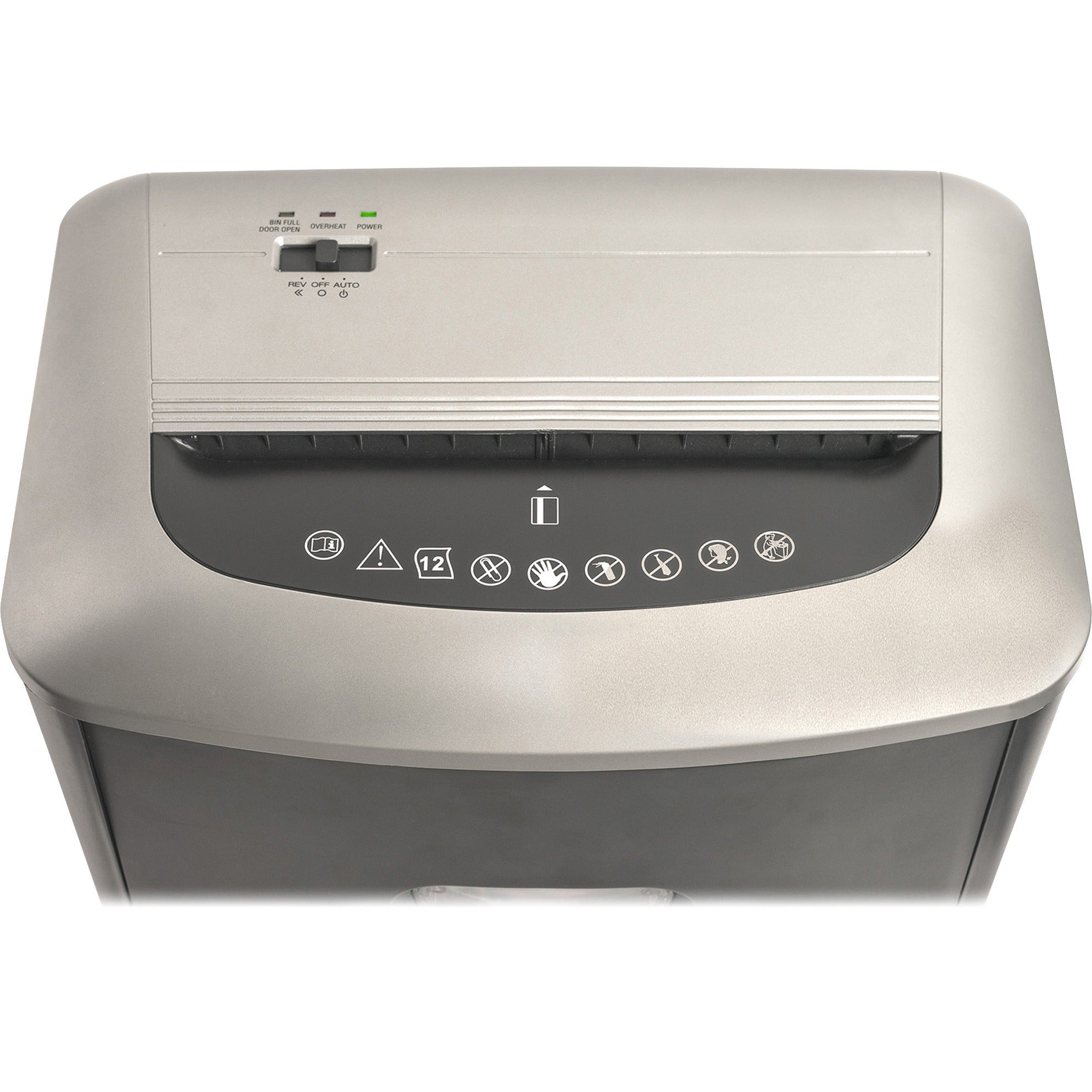 business-source-light-duty-cross-cut-shredder-non-continuous-shredder-cross-cut-12-per-pass-for-shredding-paper-credit-card-staples-paper-clip-p-3-866-throat-3-minute-run-time-30-minute-cool-down-time-423-gal-wastebin-capacity_bsn70000 - 4