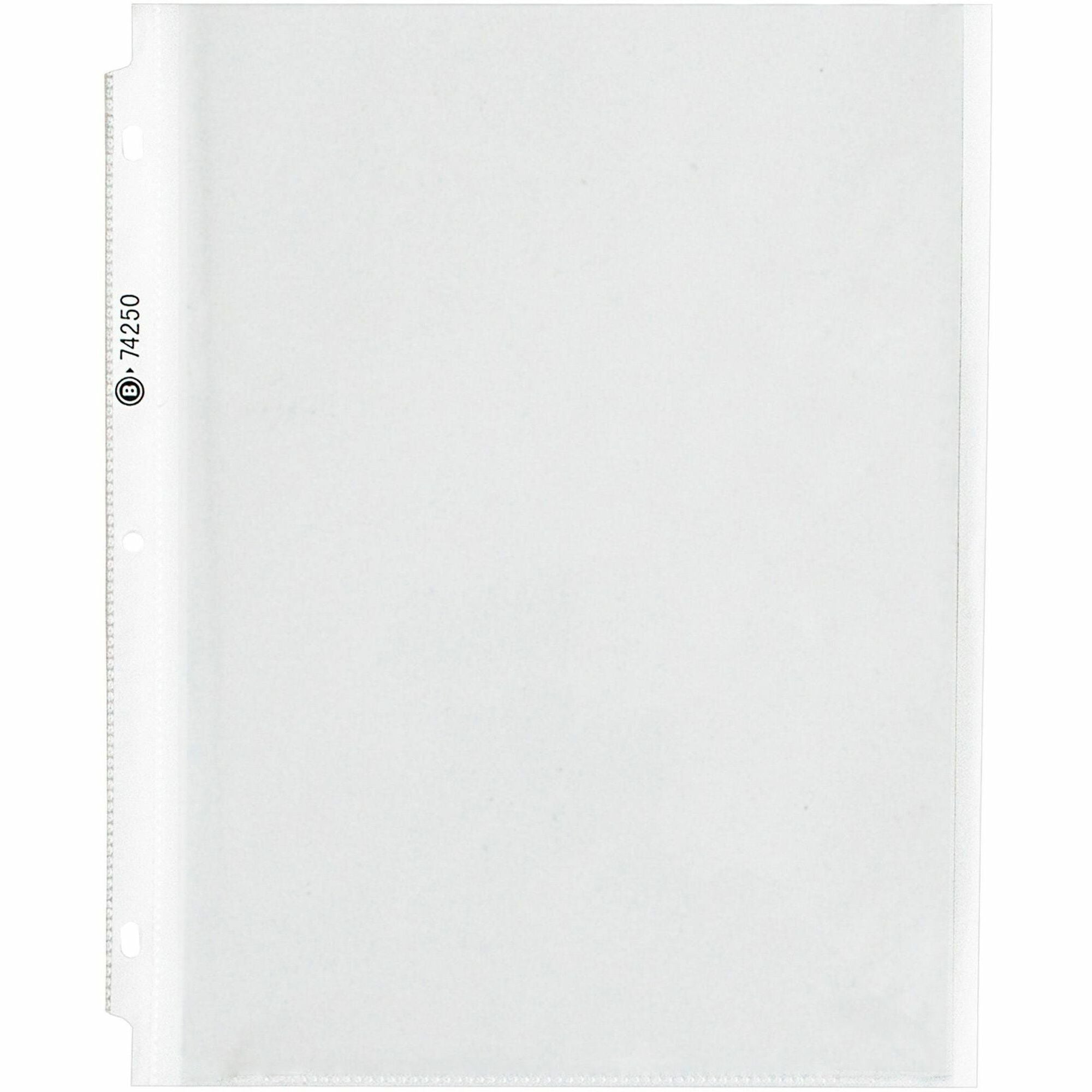 Business Source Heavy-duty Sheet Protectors - 8.5" Width - 100 x Sheet Capacity - Ring Binder - Top Loading - Clear - 25 / Pack