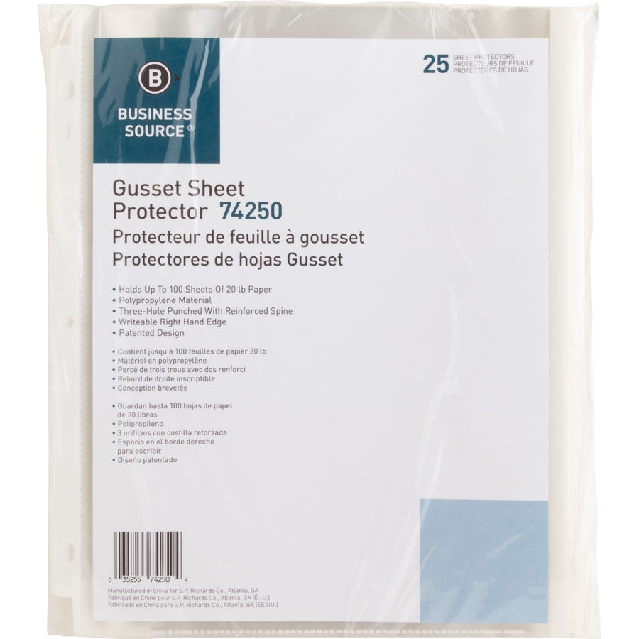 business-source-heavy-duty-sheet-protectors-85-width-100-x-sheet-capacity-ring-binder-top-loading-clear-25-pack_bsn74250 - 6