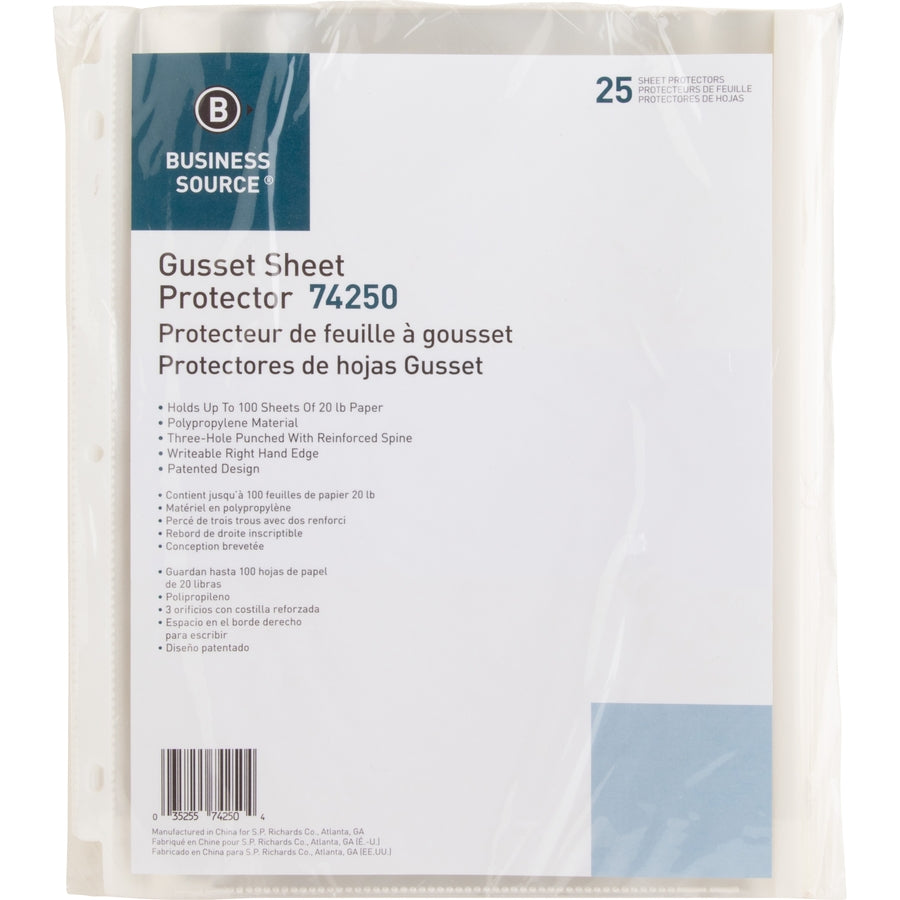 business-source-heavy-duty-sheet-protectors-85-width-100-x-sheet-capacity-ring-binder-top-loading-clear-25-pack_bsn74250 - 6