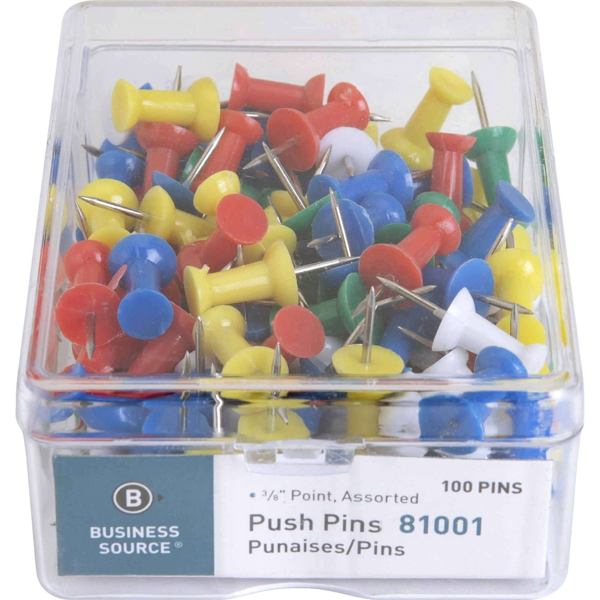 business-source-1-2-head-push-pins-050-head-100-box-assorted_bsn81001 - 4