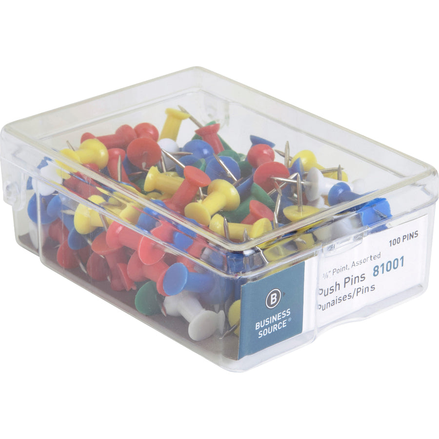 business-source-1-2-head-push-pins-050-head-100-box-assorted_bsn81001 - 6