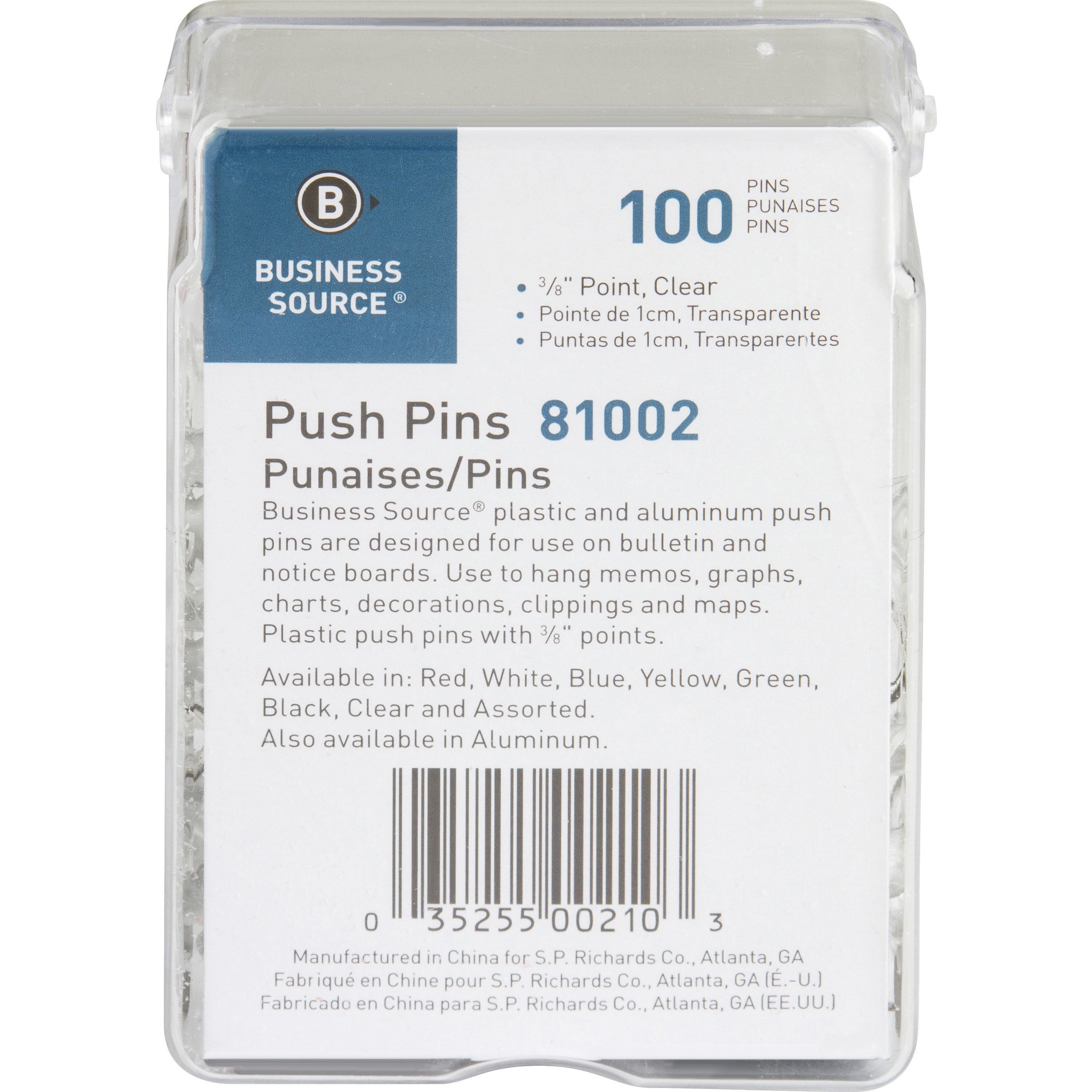 business-source-1-2-head-push-pins-050-head-100-box-clear_bsn81002 - 4