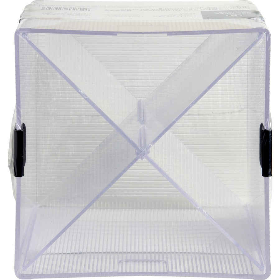 Business Source X-Cube Storage Organizer - 4 Compartment(s) - 6" Height x 6" Width x 6" DepthDesktop - Clear - 1 Each