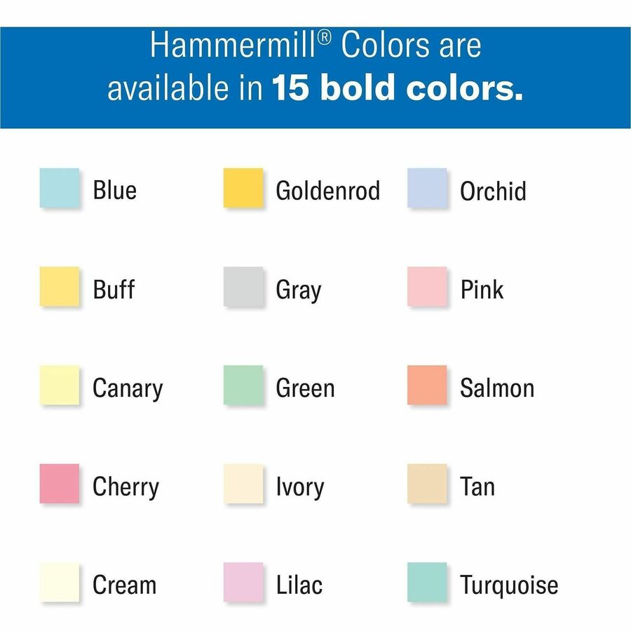 Hammermill Colors Recycled Copy Paper - Blue - Legal - 8 1/2" x 14" - 20 lb Basis Weight - 5000 / Carton - Jam-free - Blue