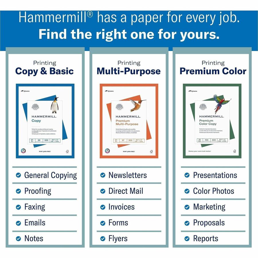 Hammermill Colors Recycled Copy Paper - Blue - Legal - 8 1/2" x 14" - 20 lb Basis Weight - 5000 / Carton - Jam-free - Blue
