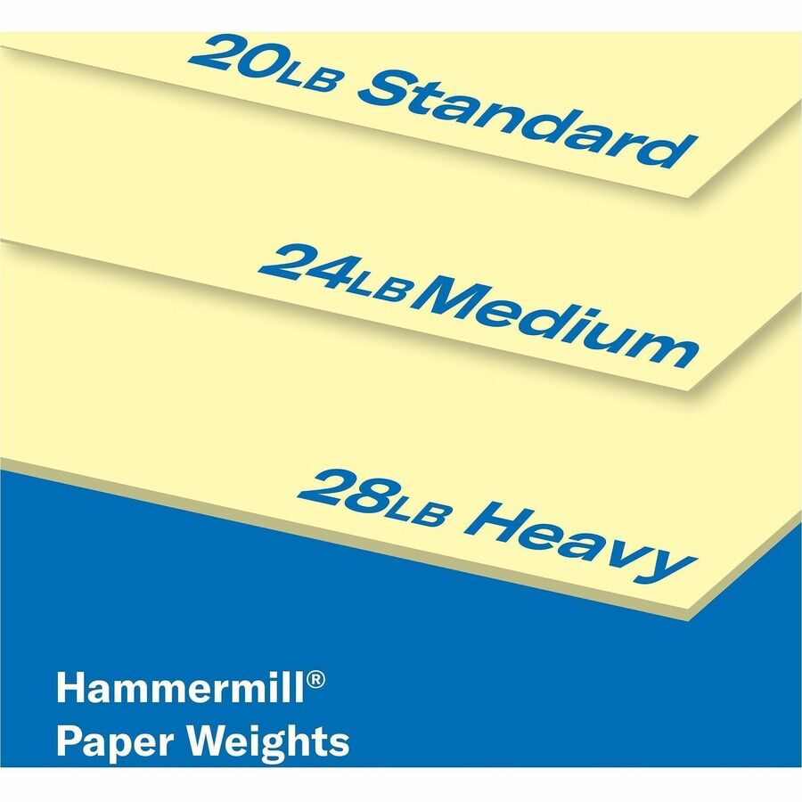 Hammermill Colors Recycled Copy Paper - Canary - Legal - 8 1/2" x 14" - 20 lb Basis Weight - 5000 / Carton - Jam-free - Canary