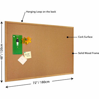 Lorell Bulletin Board - 48" Height x 72" Width - Cork Surface - Long Lasting, Warp Resistant - Oak Oak Frame - 1 Each - 3