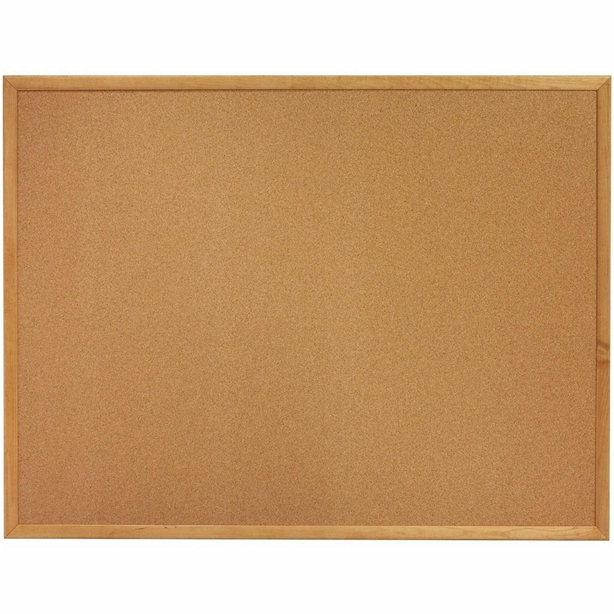 lorell-bulletin-board-18-height-x-24-width-cork-surface-long-lasting-warp-resistant-brown-oak-frame-1-each_llr19766 - 1