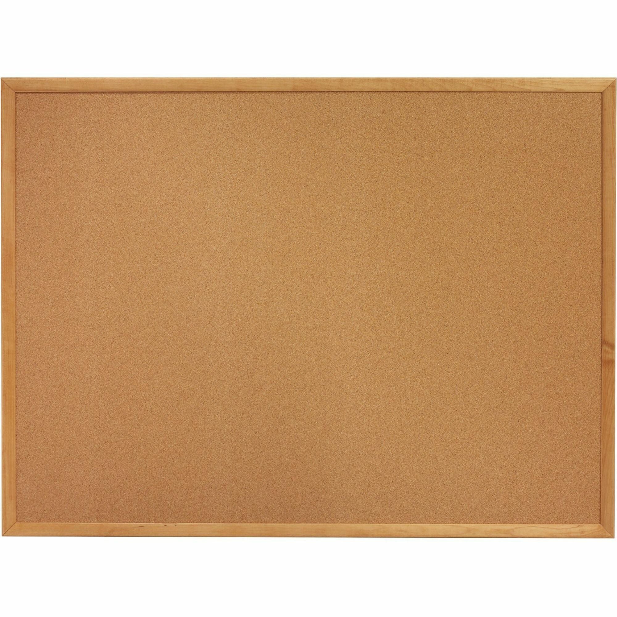 lorell-bulletin-board-24-height-x-36-width-cork-surface-long-lasting-warp-resistant-brown-oak-frame-1-each_llr19767 - 1