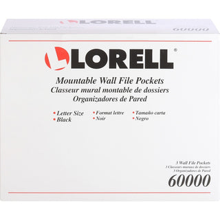 Lorell Wall File Pockets - 14.8" Height x 13.1" Width x 4.3" Depth - Black - 3 / Pack