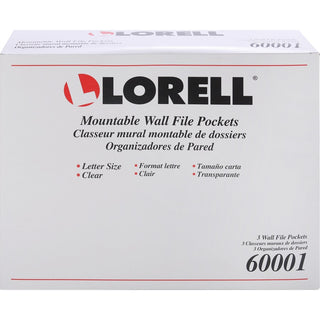 Lorell Wall File Pockets - 14.8" Height x 13.1" Width x 4.3" Depth - Clear - 3 / Pack