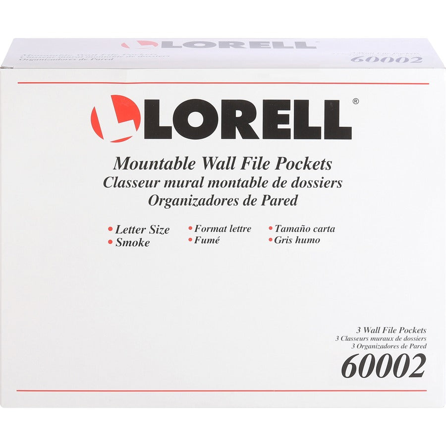 Lorell Wall File Pockets - 14.8" Height x 13.1" Width x 4.3" Depth - Smoke - 3 / Pack