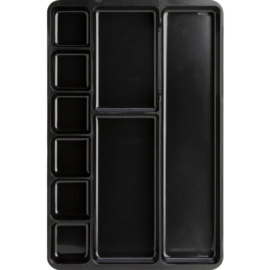 Lorell Drawer Tray Organizer - 9 Compartment(s) - 1.3" Height x 14" Width x 9.4" Depth - Black - 1 Each