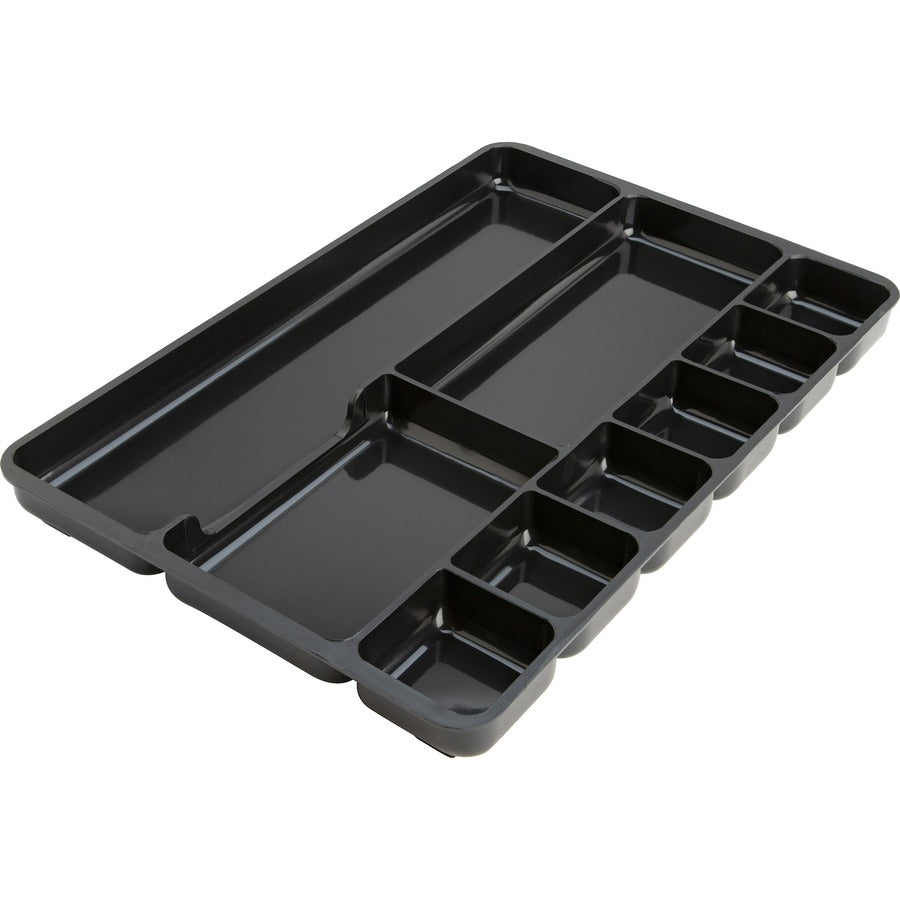 Lorell Drawer Tray Organizer - 9 Compartment(s) - 1.3" Height x 14" Width x 9.4" Depth - Black - 1 Each
