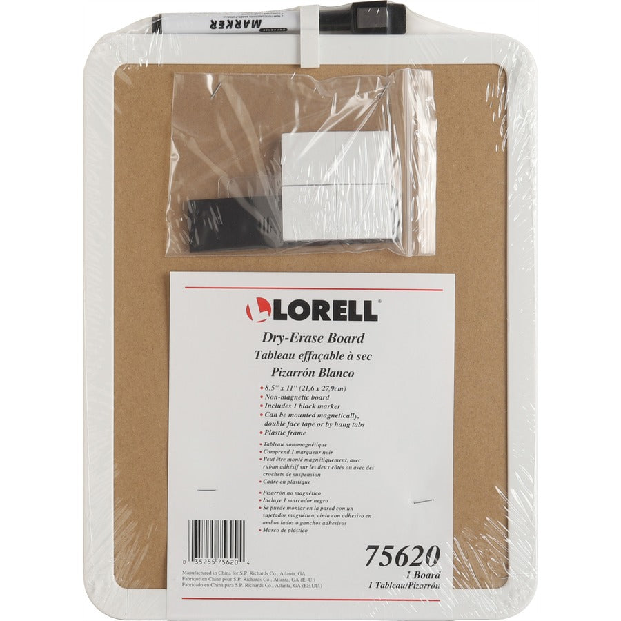 Lorell Personal Whiteboard - 11" (0.9 ft) Width x 8.5" (0.7 ft) Height - White Melamine Surface - White Plastic Frame - Rectangle - 1 Each