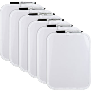 lorell-personal-whiteboards-11-09-ft-width-x-85-07-ft-height-white-melamine-surface-white-plastic-frame-rectangle-6-bundle_llr75620bd - 1