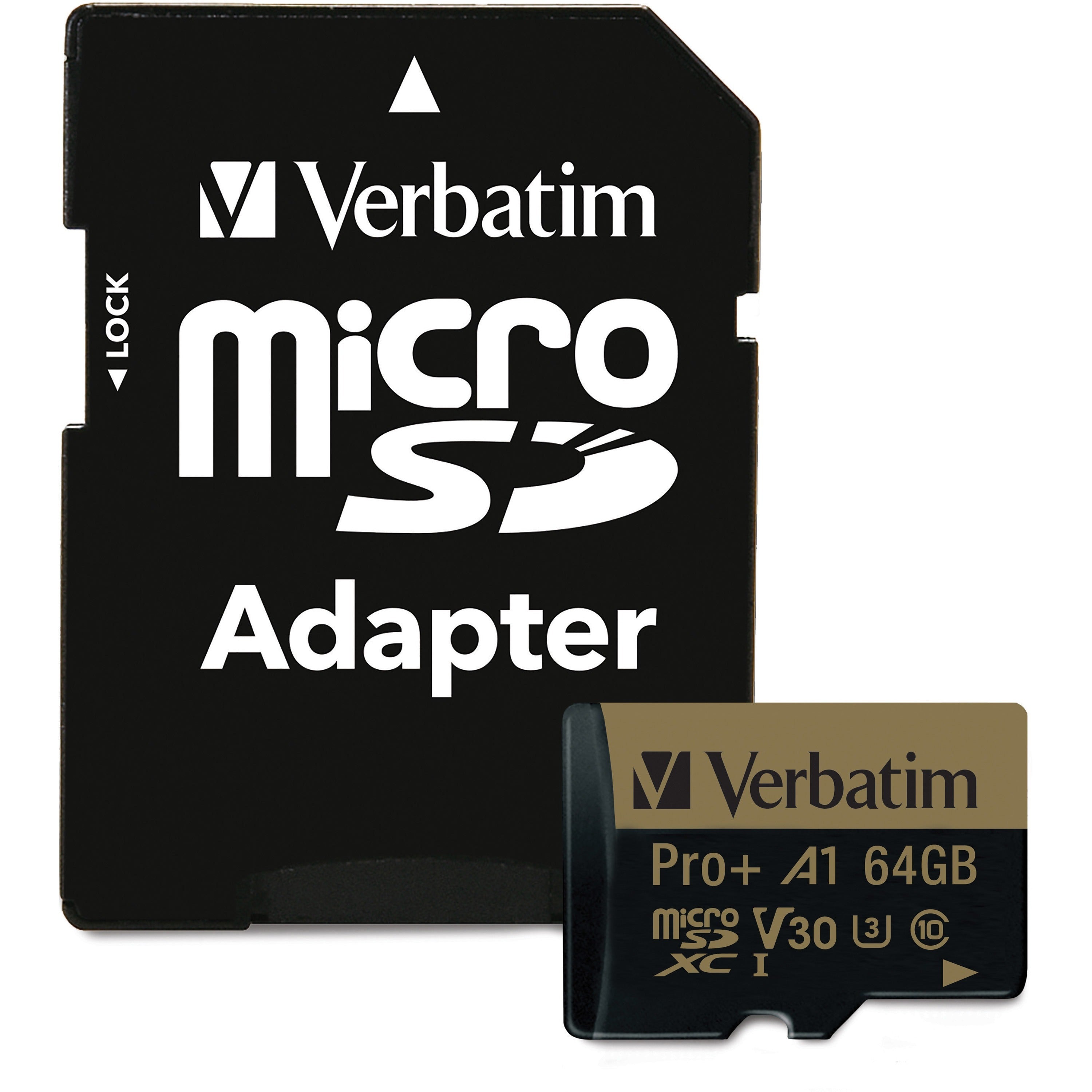 verbatim-pro-plus-64-gb-class-10-uhs-i-u3-microsdxc-1-pack-100-mb-s-read-80-mb-s-write-666x-memory-speed-lifetime-warranty_ver70002 - 1
