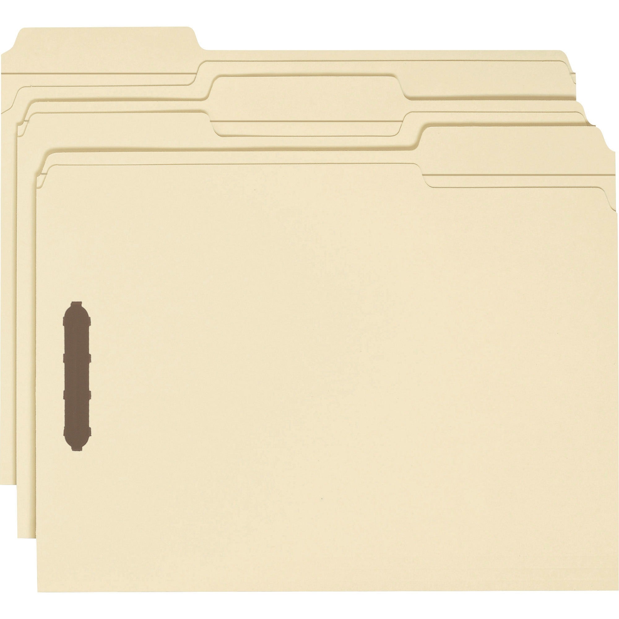 business-source-1-3-tab-cut-letter-recycled-fastener-folder-8-1-2-x-11-2-fasteners-10%-recycled-50-box_bsn17213 - 2