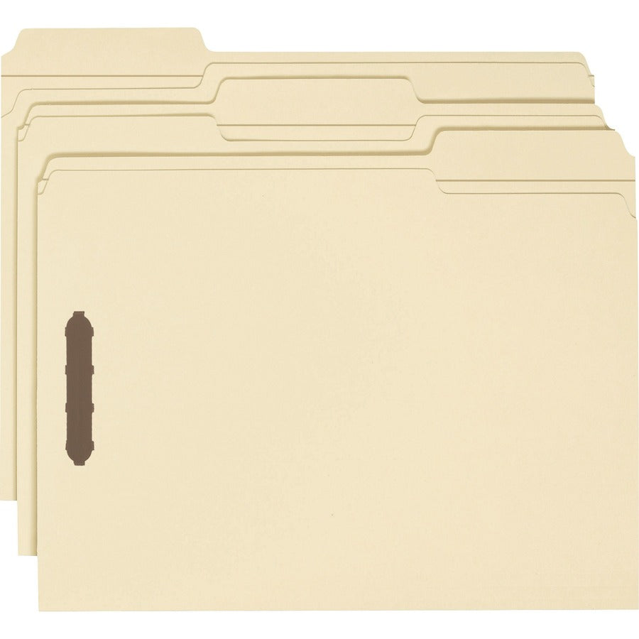 Business Source 1/3 Tab Cut Letter Recycled Fastener Folder - 8 1/2" x 11" - 2 Fastener(s) - 10% Recycled - 50 / Box