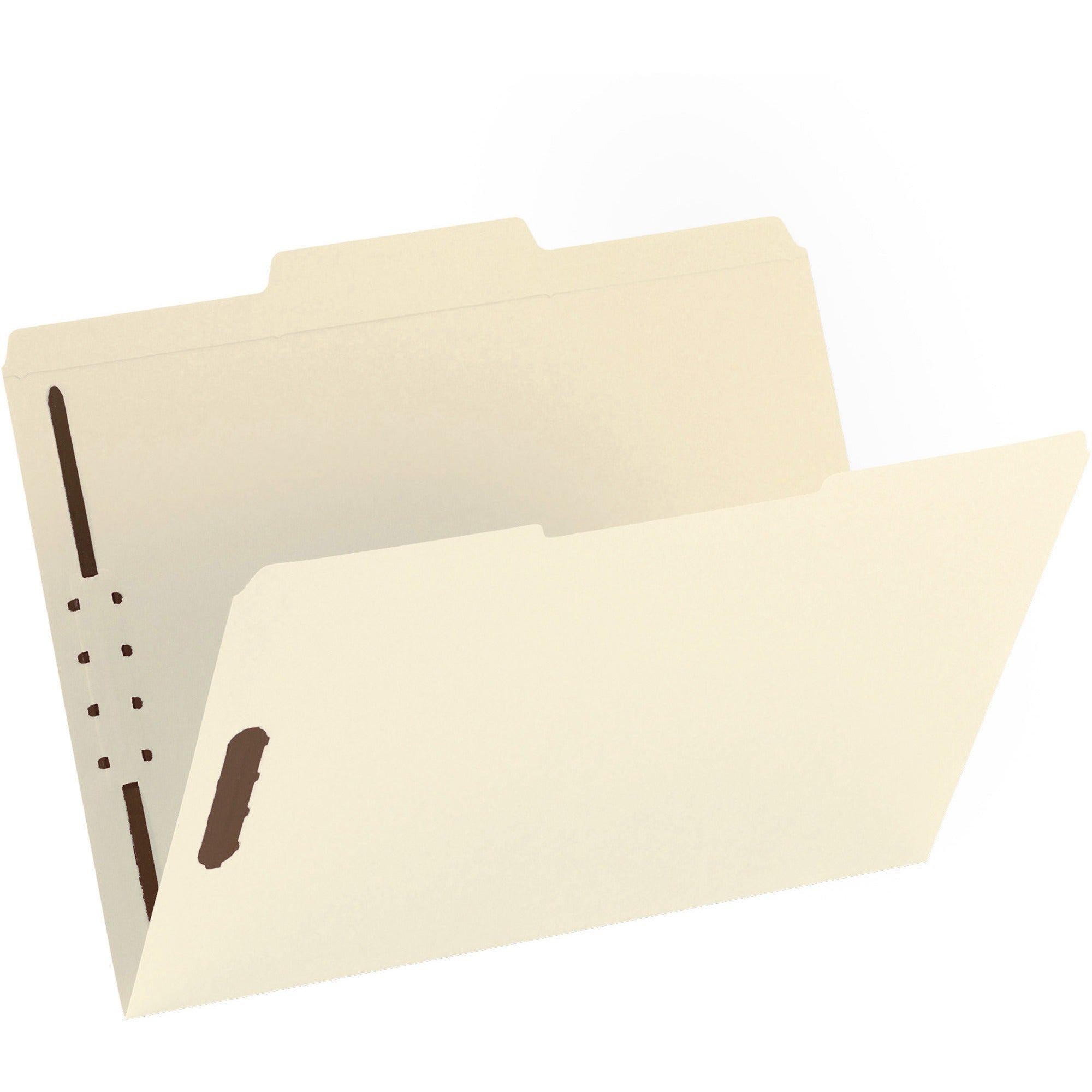 business-source-1-3-tab-cut-letter-recycled-fastener-folder-8-1-2-x-11-2-fasteners-10%-recycled-50-box_bsn17213 - 1