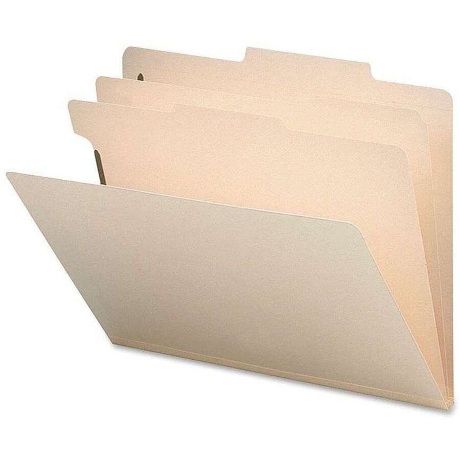 Business Source Letter Recycled Classification Folder - 8 1/2" x 11" - 2" Expansion - 2" Fastener Capacity - 2 Divider(s) - 10% Recycled - 10 / Box