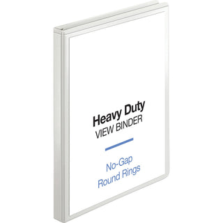 Business Source Round-ring View Binder - 1/2" Binder Capacity - Letter - 8 1/2" x 11" Sheet Size - 125 Sheet Capacity - Round Ring Fastener(s) - 2 Internal Pocket(s) - Polypropylene, Chipboard, Board - White - Wrinkle-free, Non-glare, Transfer Safe,