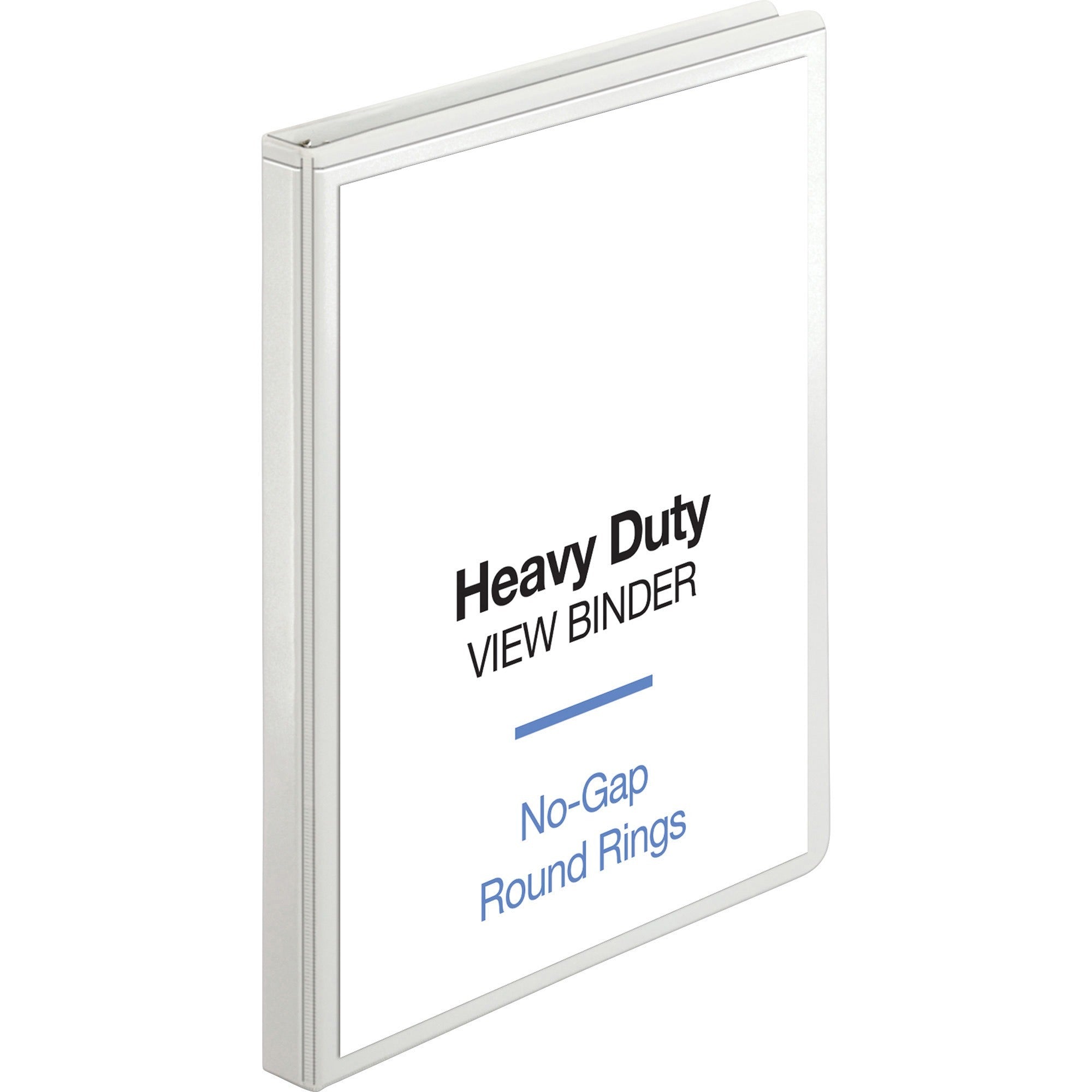 Business Source Round-ring View Binder - 1/2" Binder Capacity - Letter - 8 1/2" x 11" Sheet Size - 125 Sheet Capacity - Round Ring Fastener(s) - 2 Internal Pocket(s) - Polypropylene, Chipboard, Board - White - Wrinkle-free, Non-glare, Transfer Safe,