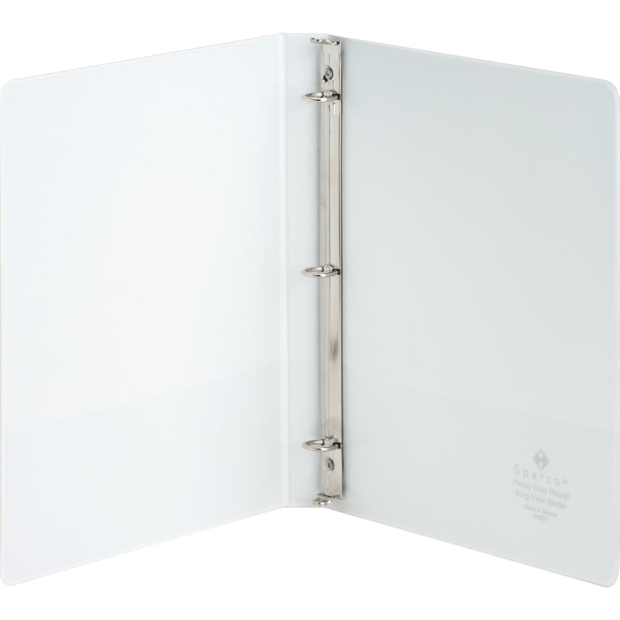 business-source-round-ring-view-binder-1-2-binder-capacity-letter-8-1-2-x-11-sheet-size-125-sheet-capacity-round-ring-fasteners-2-internal-pockets-polypropylene-chipboard-board-white-wrinkle-free-non-glare-transfer-safe_bsn19551 - 3