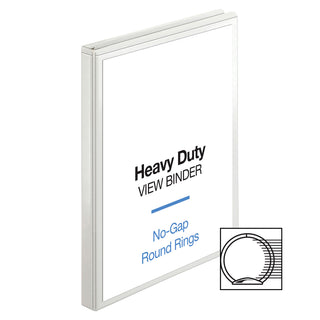 Business Source Round-ring View Binder - 1/2" Binder Capacity - Letter - 8 1/2" x 11" Sheet Size - 125 Sheet Capacity - Round Ring Fastener(s) - 2 Internal Pocket(s) - Polypropylene, Chipboard, Board - White - Wrinkle-free, Non-glare, Transfer Safe,