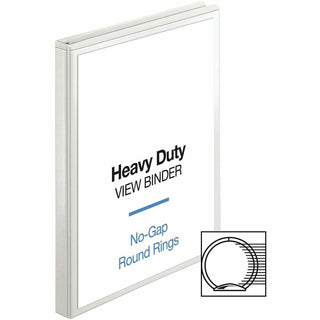 Business Source Round-ring View Binder - 1/2" Binder Capacity - Letter - 8 1/2" x 11" Sheet Size - 125 Sheet Capacity - Round Ring Fastener(s) - 2 Internal Pocket(s) - Polypropylene, Chipboard, Board - White - Wrinkle-free, Non-glare, Transfer Safe,