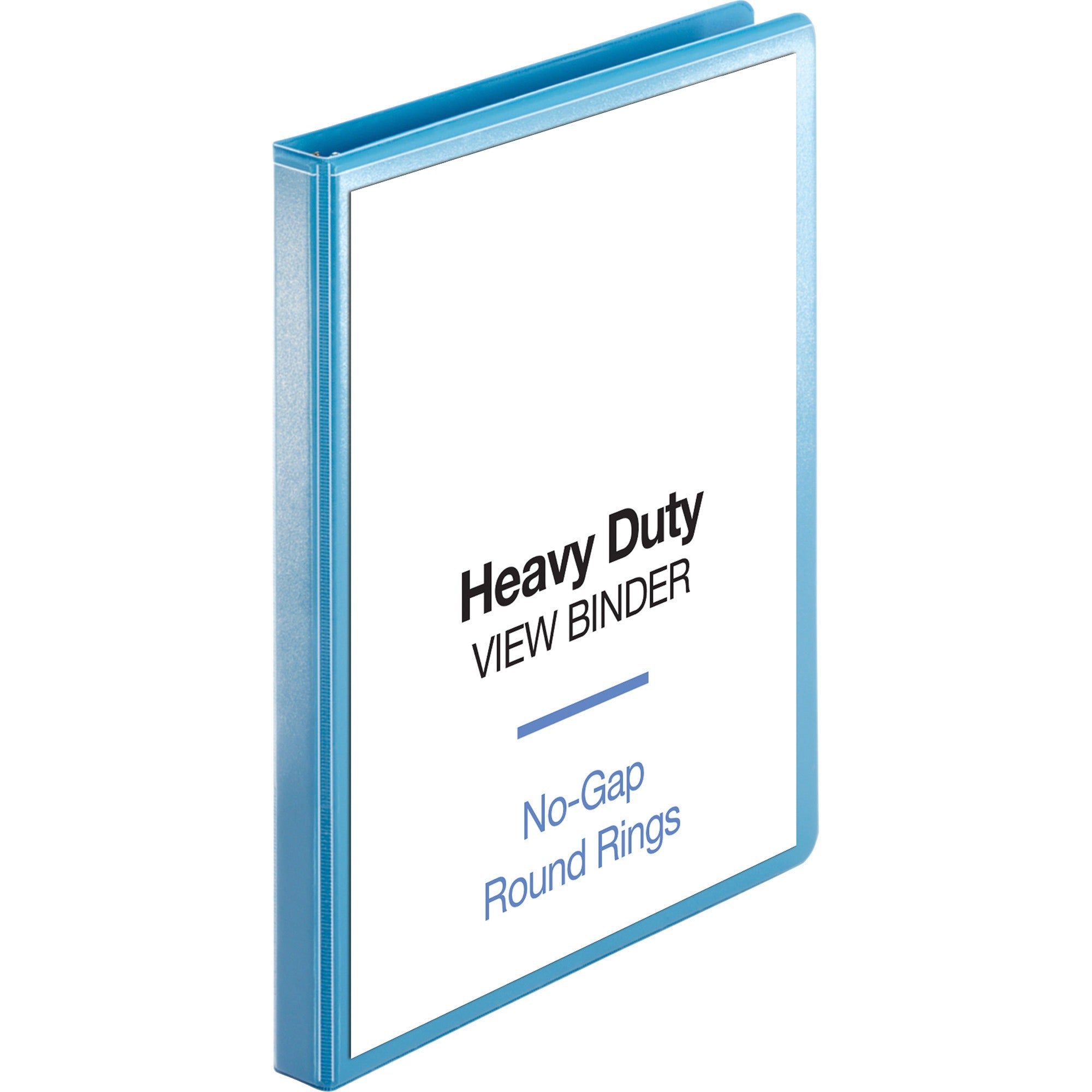 Business Source Round-ring View Binder - 1/2" Binder Capacity - Letter - 8 1/2" x 11" Sheet Size - 125 Sheet Capacity - Round Ring Fastener(s) - 2 Internal Pocket(s) - Polypropylene, Chipboard, Board - Light Blue - Wrinkle-free, Non-glare, Transfer S